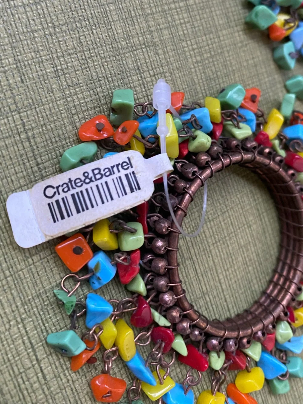 Vintage Crate&Barrel Multicolor Beaded Napkin Rings